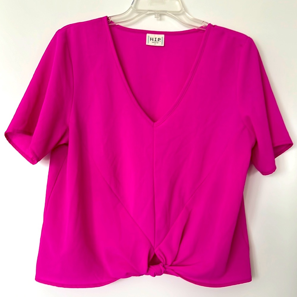 Bright pink crop top